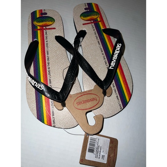 Havaianas colorful rainbow flip flop Sandals size 7/8 NWT - Picture 1 of 2